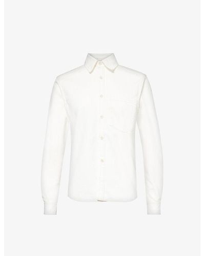 With Nothing Underneath The Classic Long-sleeved Organic Cotton-blend Shirt - White