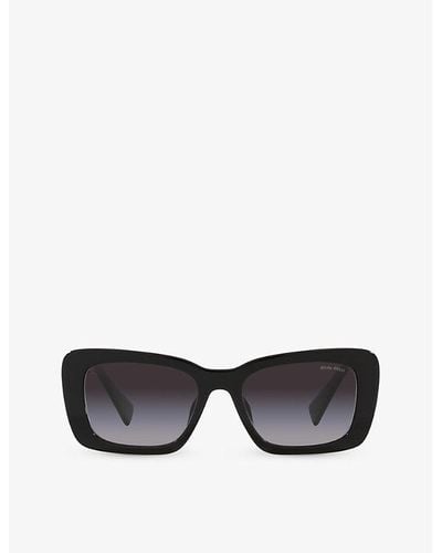 Miu Miu Ps 54ys Rectangle-frame Acetate Sunglasses - Black