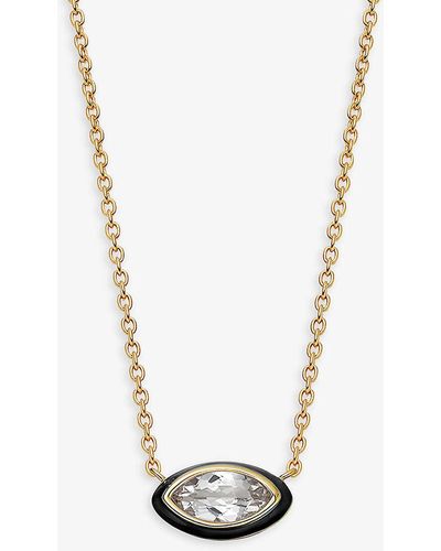 Astley Clarke Flare 18ct Yellow Gold-plated Vermeil Sterling-silver And White Topaz Chain Necklace