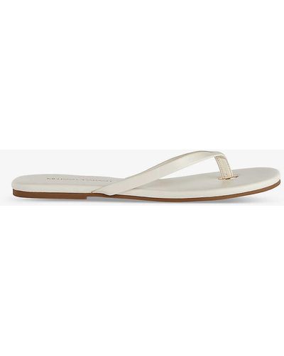 Melissa Odabash Branded Leather Sandals - White