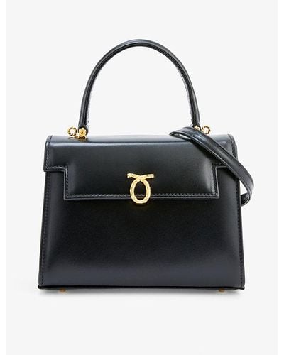 Launer Judi Leather Top-handle Bag - Black
