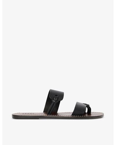 Soeur Uptown Double-strap Flat Leather Sandals - Black