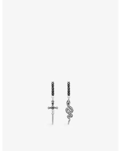 Thomas Sabo Rebel At Heart Sterling-silver And Cubic Zirconia Earrings - White