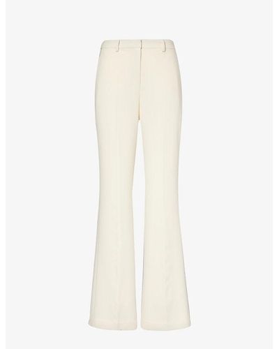 Theory Pressed-crease Straight-leg Id-rise Crepe Trousers - White
