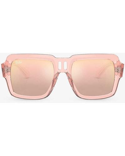 Ray-Ban Rb4408 Square-frame Polyamide-bio Sunglasses - Pink