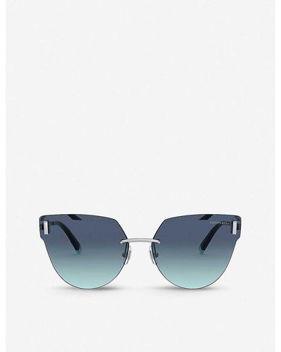 Tiffany & Co. Tf3070 Tiffany T Metal Cat-eye Sunglasses - Blue