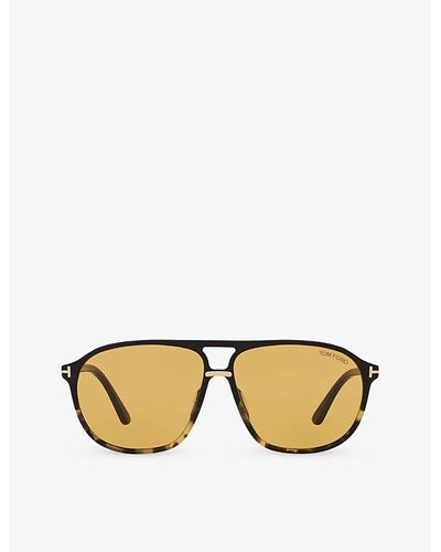 Tom Ford Tr001634 Bruce Square-frame Polyamide Sunglasses - Metallic