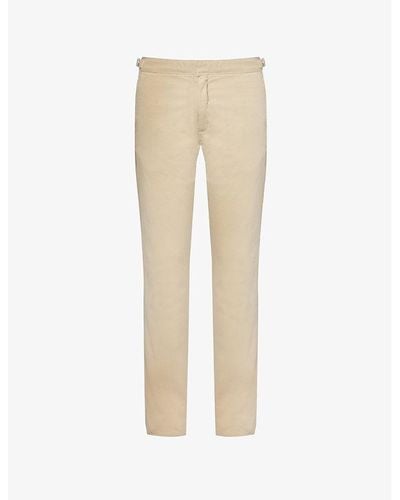 Orlebar Brown Fallon Tapered-leg Stretch-cotton Trousers - Natural
