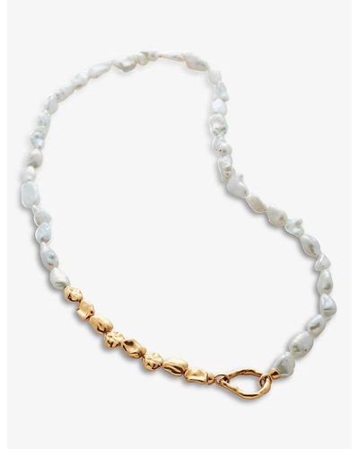 Monica Vinader Keshi 18ct Recycled Yellow Gold-plated Vermeil Sterling Silver And Pearl Necklace - White