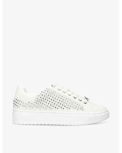 Carvela Kurt Geiger Dream Jewel Crystal-embellished Woven Low-top Trainers - White
