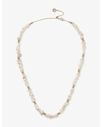 The White Company Shell Chip Gold-plated Brass Necklace - Metallic