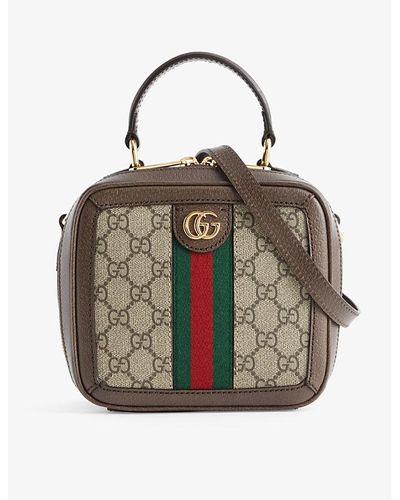 Gucci Ophidia gg Supreme Canvas Shoulder Bag - Brown