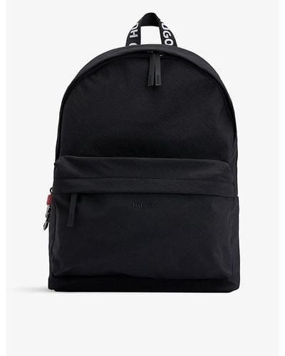 HUGO Logo-embellished Woven Backpack - Black