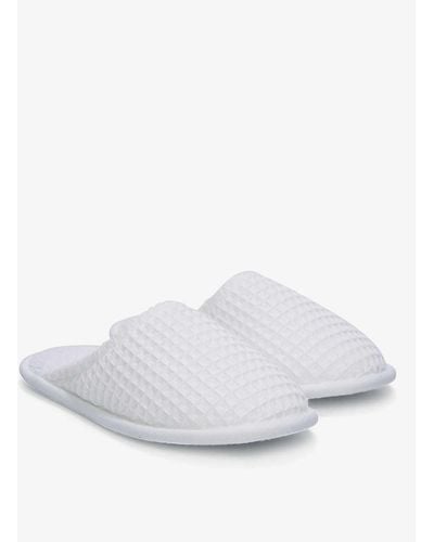 The White Company The Company Waffle Towelling Cotton And Modal-blend Slippers X - Multicolour