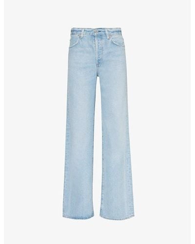 Citizens of Humanity Annina Wide-leg Mid-rise Woven Jeans - Blue