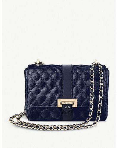 Aspinal of London Vy Lottie Quilted Leather Shoulder Bag - Blue