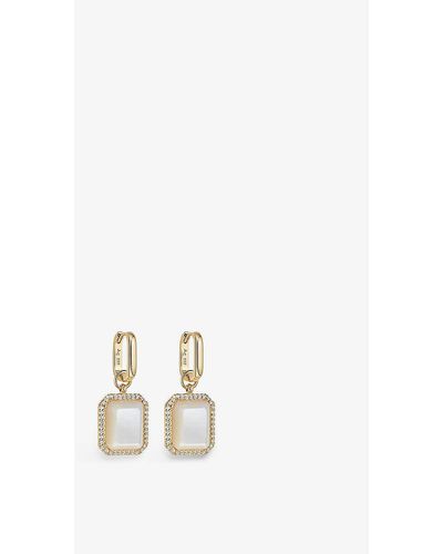 Astley Clarke Ottima 18ct Yellow Gold-plated Vermeil Sterling Silver, Mother-of-pearl And White Sapphire Drop Earrings - Natural