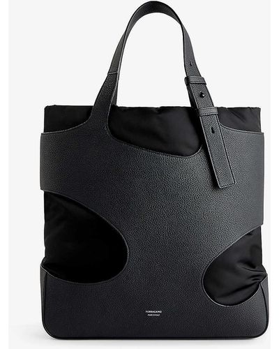 Ferragamo Cut-out Leather Tote Bag - Black