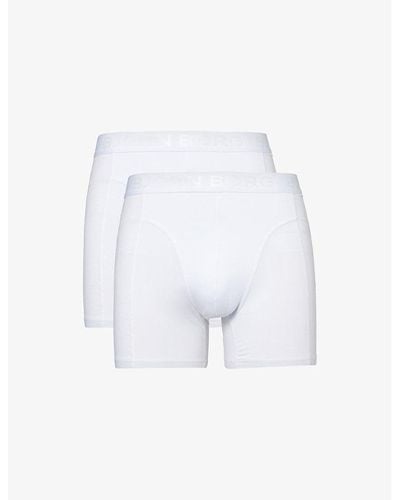 Björn Borg Branded-waistband Mid-rise Pack Of Two Stretch-cotton Boxers Xx - White