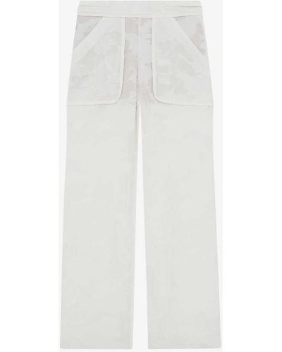 IRO Freyanne Jacquard Wide-leg High-rise Woven Trousers - White