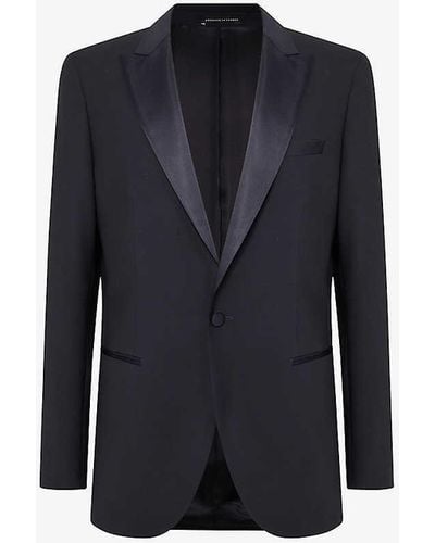 Reiss Poker Single-breasted Slim-fit Stretch-wool Blend Suit Jacket - Blue
