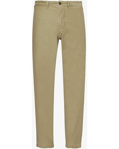 Tommy Hilfiger Harlem Brand-embroidered Regular-fit Stretch-cotton Trousers - Natural