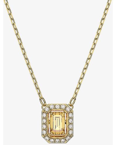 Swarovski Millenia Brass And Crystal Pendant Necklace - Metallic