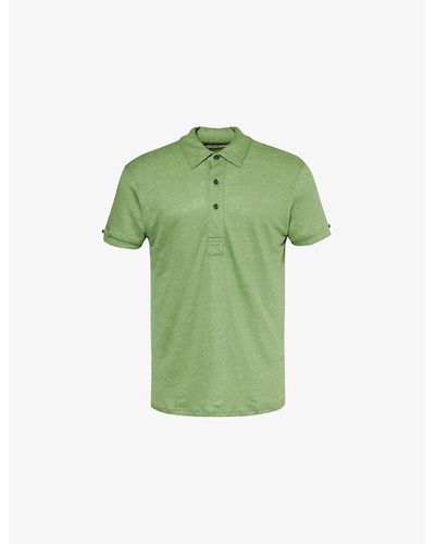 Orlebar Brown Sebastian Short-sleeve Linen Polo Shirt X - Green