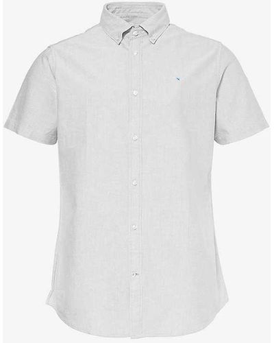 Barbour Oxtown Brand-embroidered Cotton-poplin Shirt X - White