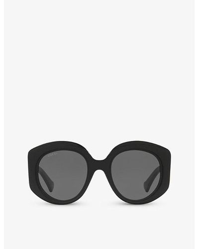 Gucci Women's Oversized Recycled Acetate Large Logo Sunglasses - Black