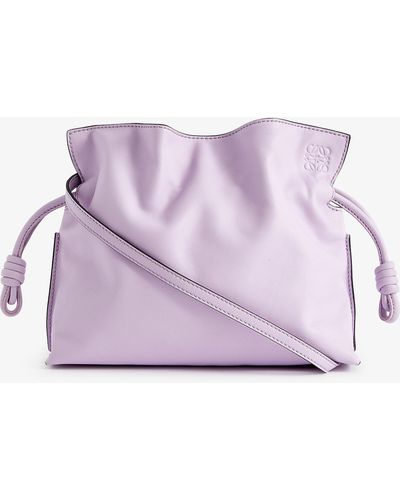 Loewe Flamenco Mini Leather Clutch Bag - Purple
