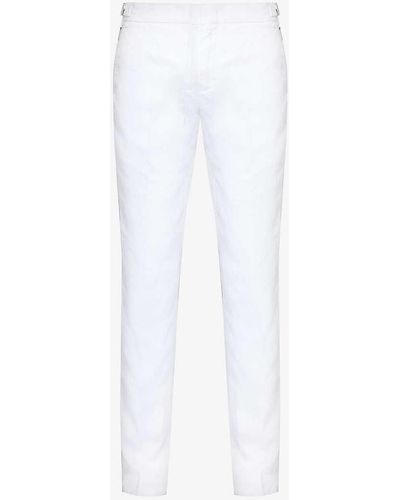 Orlebar Brown Griffon Tapered-leg Linen Trousers - White