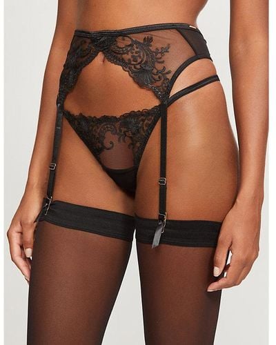 Bluebella Marseille Underwire Lace Suspenders - Black