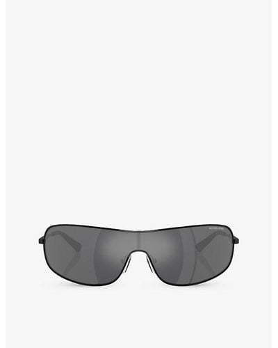 Michael Kors Mk1139 Aix Rectangle-frame Metal Sunglasses - Gray