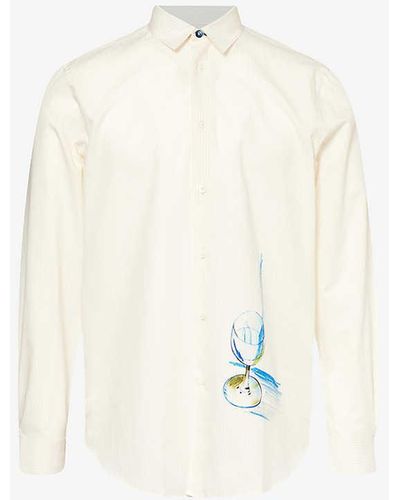 Paul Smith Printed Cotton-poplin Shirt - White