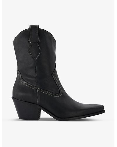 Dune Pardner Pull-on Leather Ankle Boots - Black