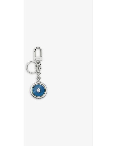 Cartier Double C De Stainless Steel And Lacquer Keyring - Blue
