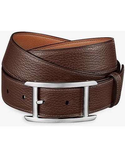 Cartier Tank De Reversible Leather Belt - Brown