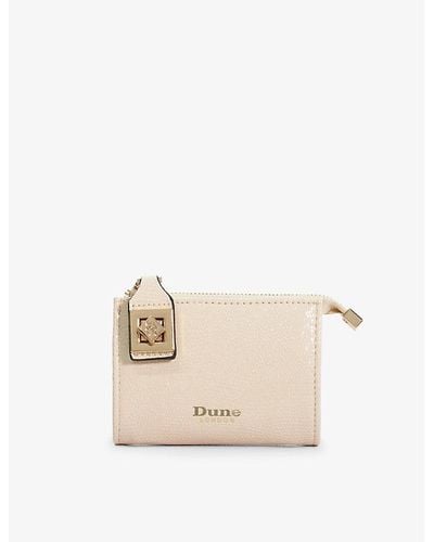 Dune Koined Patent Faux-leather Purse - Natural
