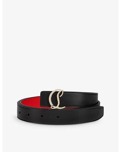 Christian Louboutin Logo-buckle Leather Belt - Black