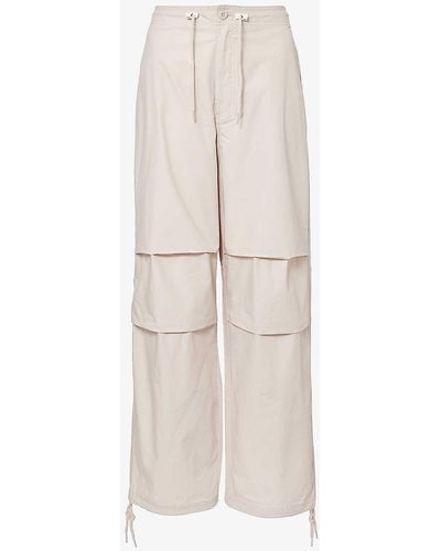 Obey Mina Wide-leg Relaxed-fit Cotton-blend Trousers - Natural