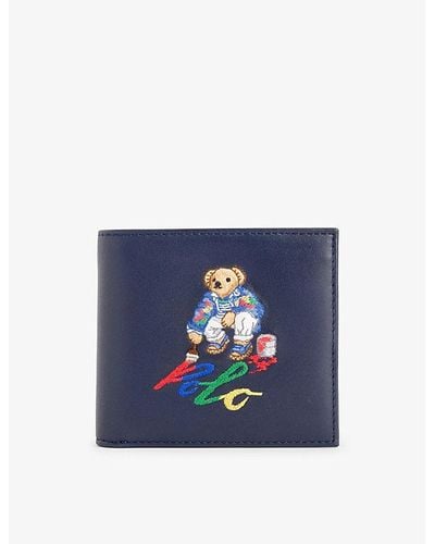 Polo Ralph Lauren Billfold Logo-embroidered Leather Wallet - Blue