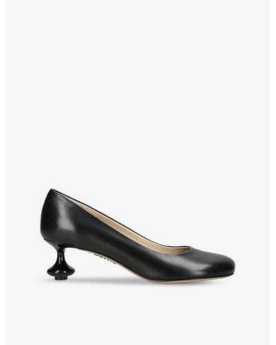 Loewe Toy Sculpted-heel Leather Heeled Courts - Black
