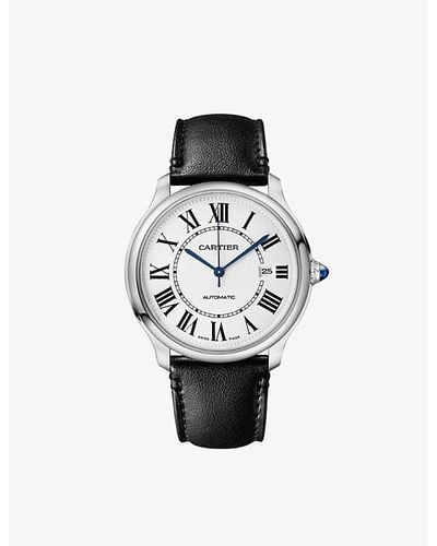 Cartier Crwsrn0032 Ronde Must De Stainless-steel And Vegan-leather Automatic Watch - White