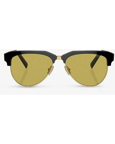 Miu Miu Mu 09zs Pilot-frame Acetate Sunglasses - Black