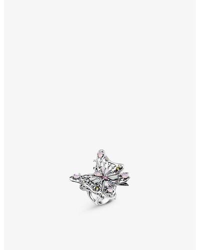 Thomas Sabo Butterfly Sterling Silver, Zirconia And Mother-of-pearl Ring - White