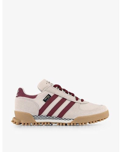 adidas Marathon Tr Suede And Mesh Low-top Sneakers - Pink