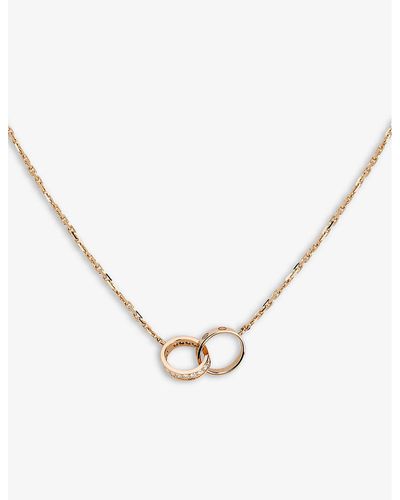 Cartier Love 18ct Rose-gold And 0.22ct Diamond Necklace - Natural