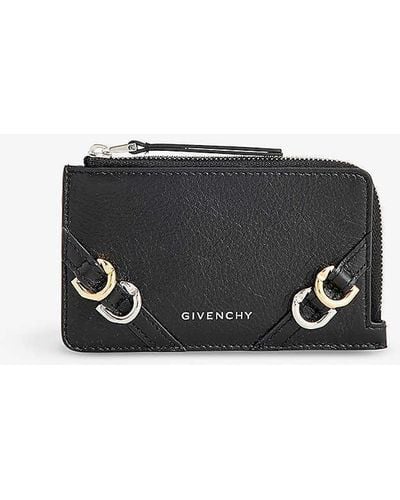 Givenchy Voyou Zipped Leather Card Holder - Black