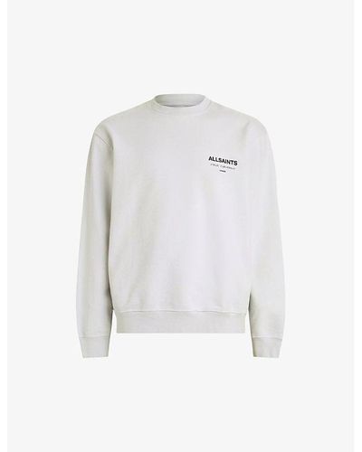 AllSaints Underground Graphic-print Cotton Sweatshirt - White